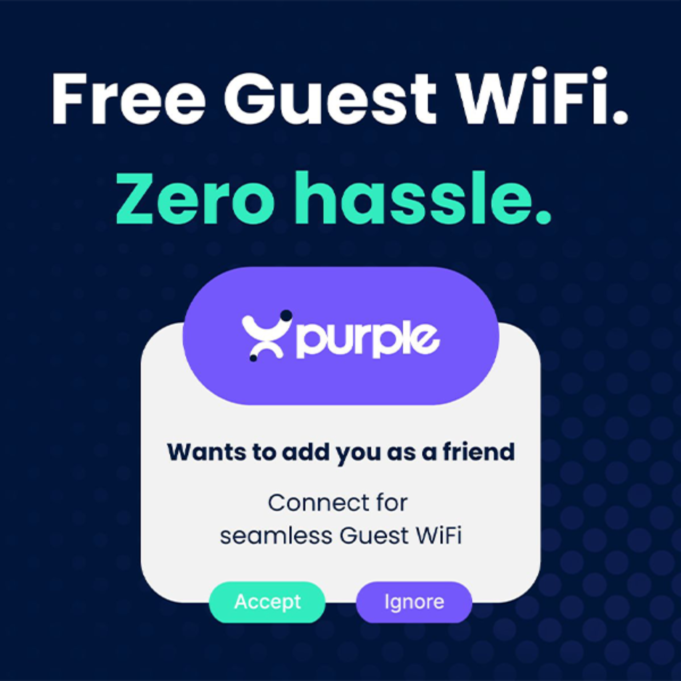 Purple guest WiFi advert